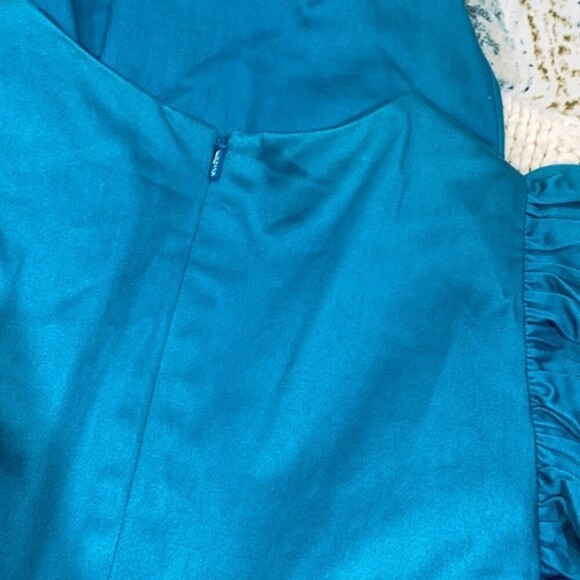 JESSICA Simpson Biscay bay teal dress ruffle shoulders size 6 new with tags - Picture 5 of 7